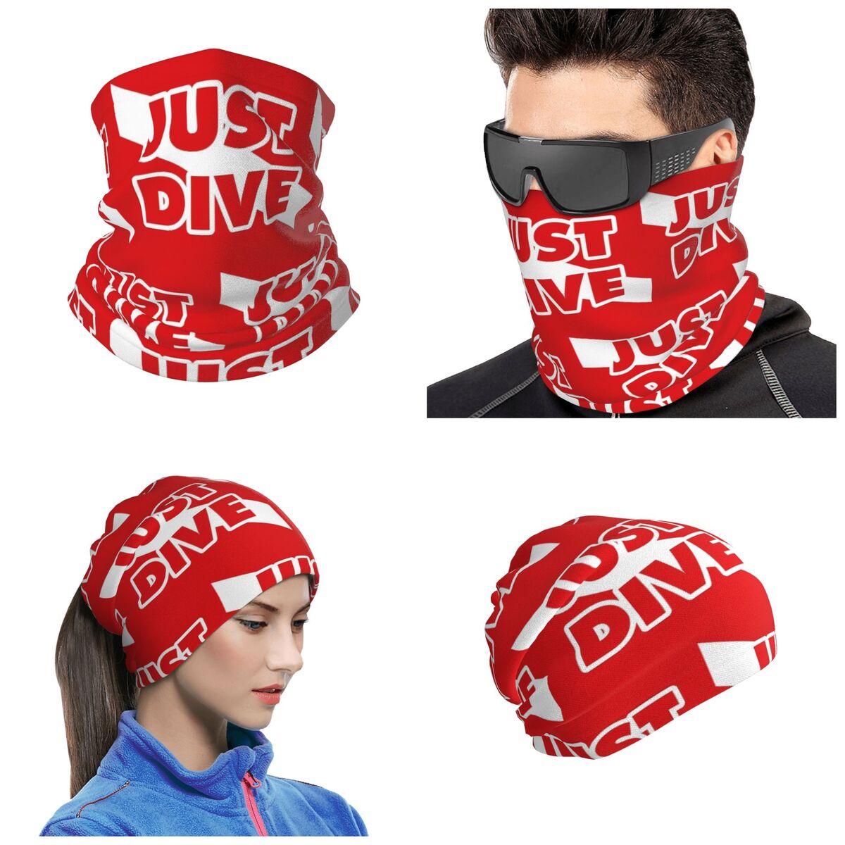 Diving Mask - Just Dive, bandana z motywem flagi